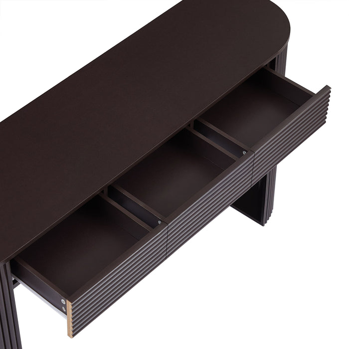 Retro Console Table With Storage, 3 Drawers
