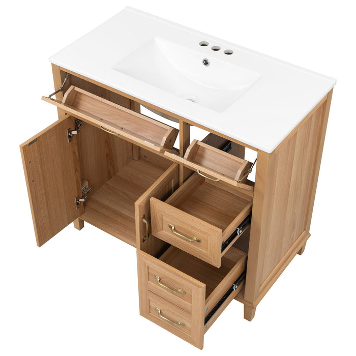 Bathroom Vanity With Sink, Soft Close Doors & Drawers - Wood