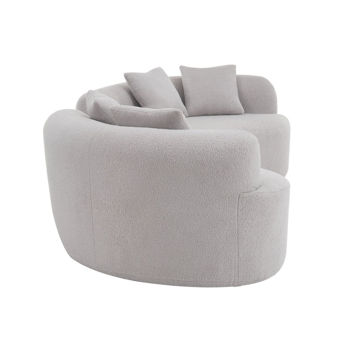 Curved 4 Seater Full Compression Sponge Sofa
