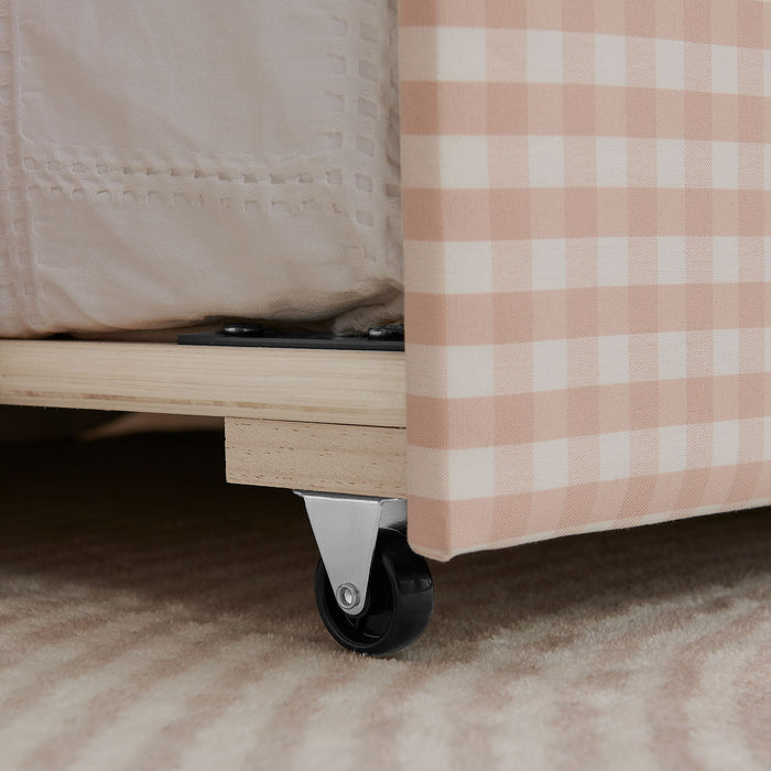 Gingham Daybed With USB Charging Port, Wave Shaped Design