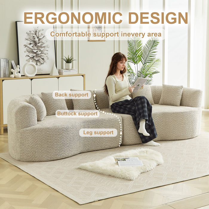 Curved Sectional Sofa With 6 Pillows