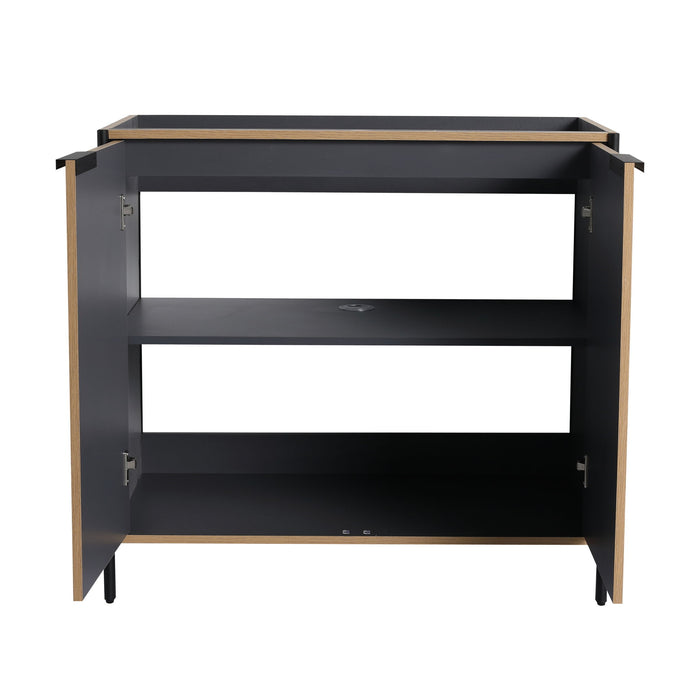 Contemporary Freestanding Bathroom Vanity With Adjustable Shelves