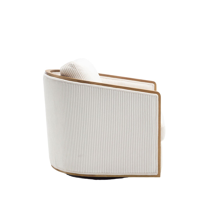 Corduroy Barrel Chair, 360 Degree Swivel