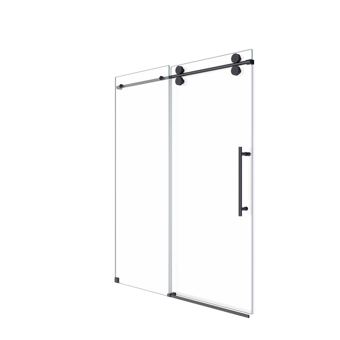 Frameless Single Sliding Shower Door With Clear Tempered Glass