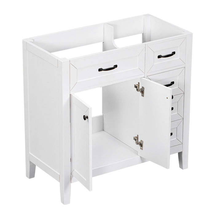 Modern Bathroom Vanity Base Only, 2 Doors And 3 Drawers