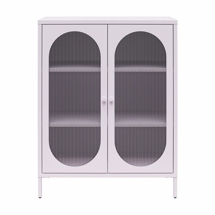 Luna - 2 Door Accent Cabinet With Fluted Glass