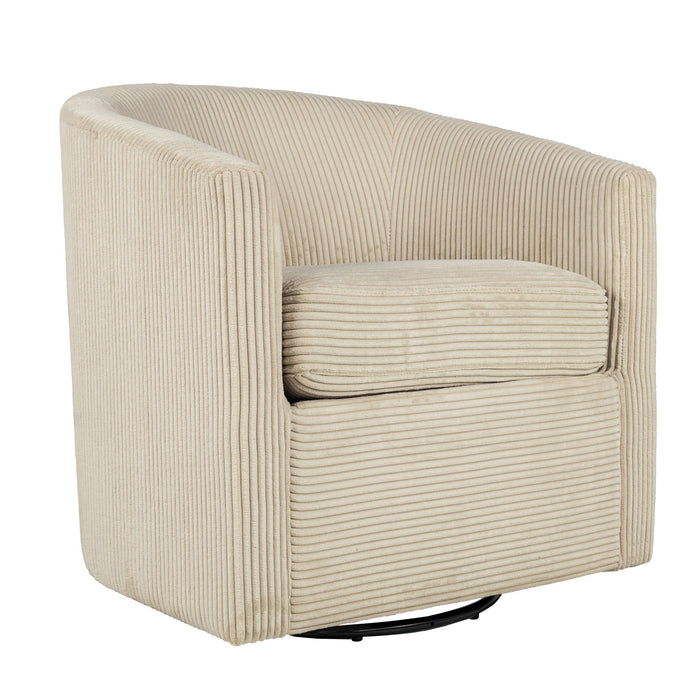 Swivel Accent Chair With U Backrest, Plush Cushion Living Room Furniture