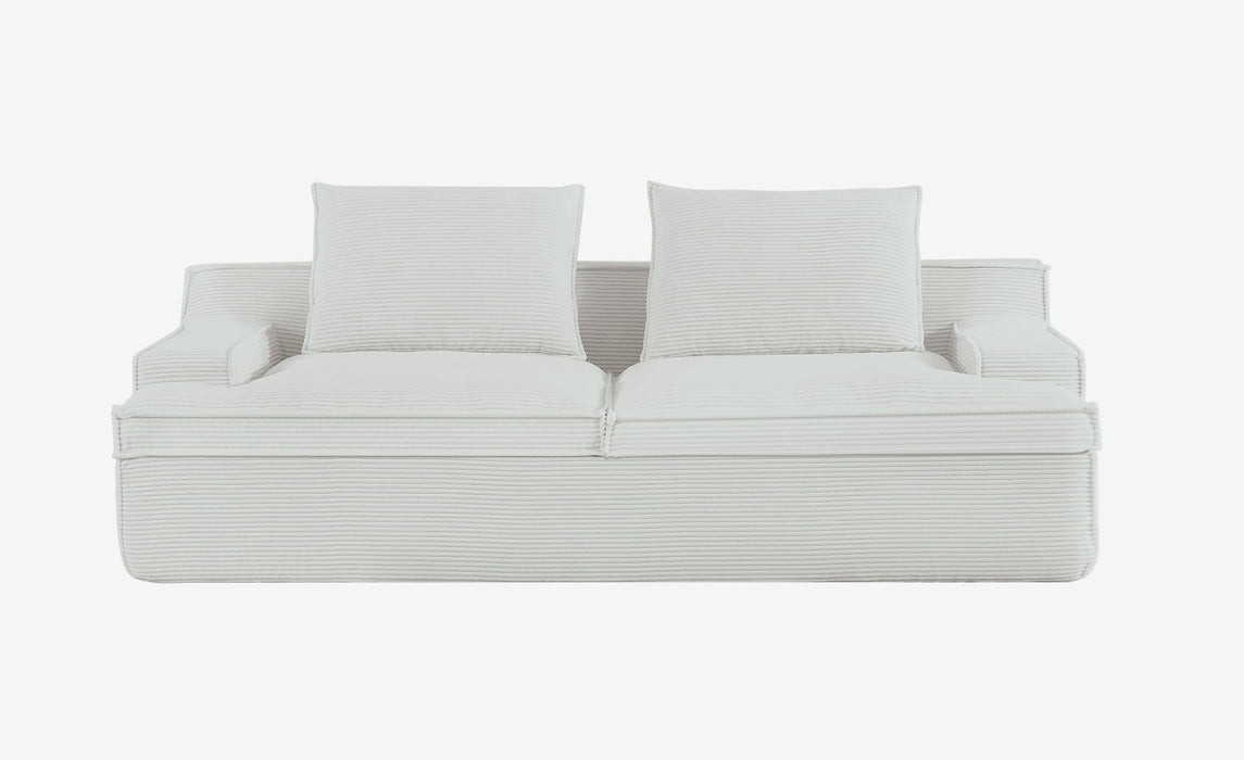Nimbus - Oversized Full Foam 4 Seater Couch For Living Room Upholstered In Soft Corduroy, Wide Armrests
