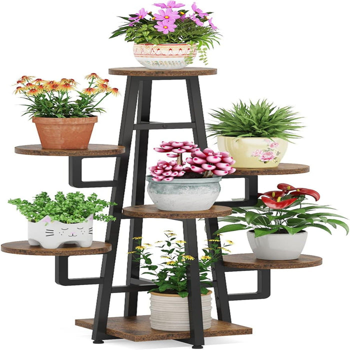 7 Tier Corner Plant Shelf With High Low Design For Living Room