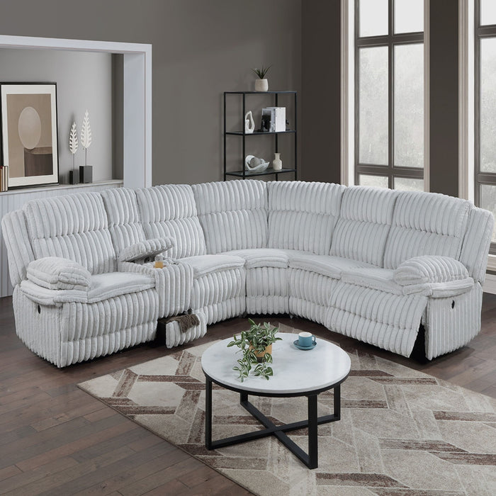 U-Shaped Sectional Sofa With Console Cup Holder, Storage Drawer, Manual Reclining
