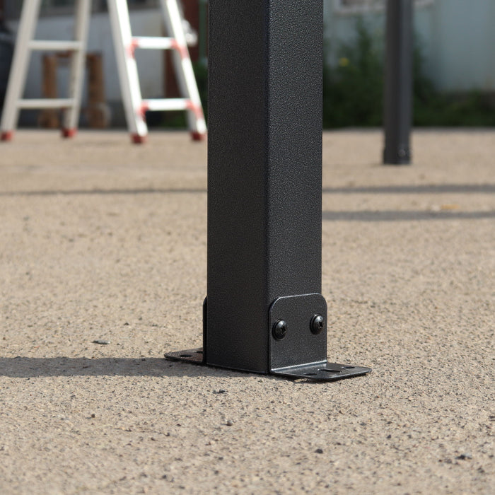 Wall Mounted Outdoor Pergola Gazebo, Heavy Duty Metal Awning With Roof