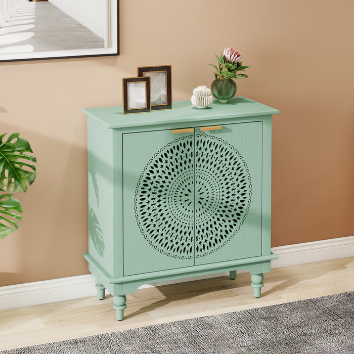 Hollow - Carved 2 Doors Accent Cabinet