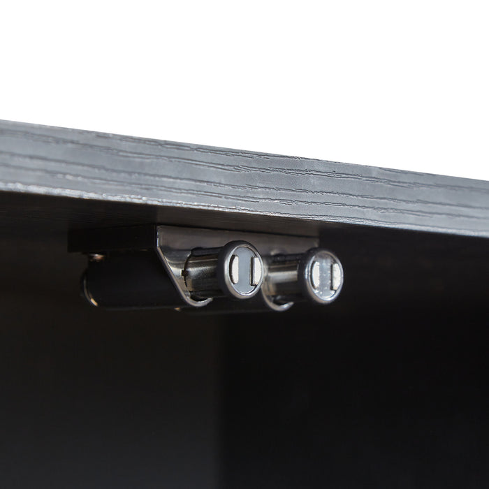 Modern 64" Wavy TV Cabinet With LED Lights - Black