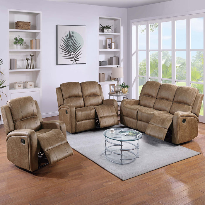 Manual Reclining Loveseat With Horizontal And Vertical Tufting