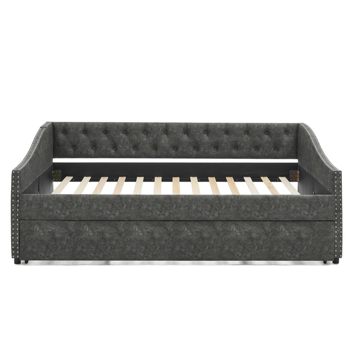 Upholstered Daybed With USB Charging & Pull Out Bed