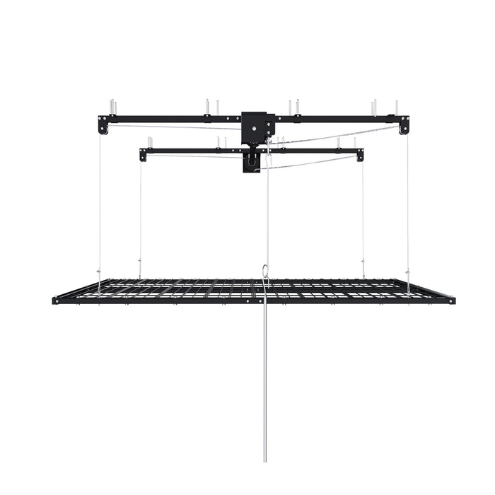 Overhead Garage Storage Rack For High Ceilings & Safety Lock - Black