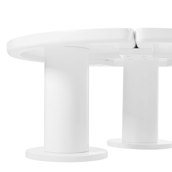 Round Petal Shaped Coffee Table With 3 Thick Legs