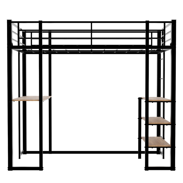 Bunk Bed With L-Shaped Desk And Dual Side Stairs