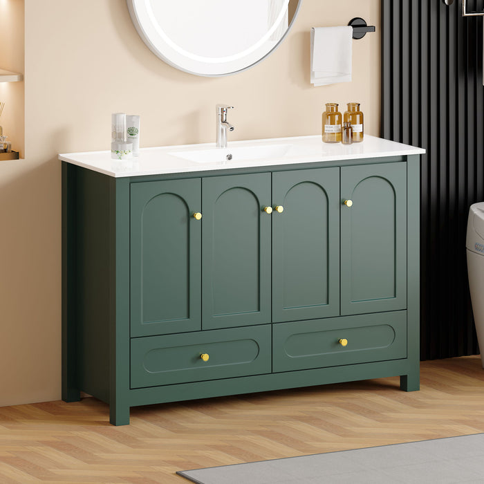 Bathroom Vanity With Sink Combo, 4 Soft Close Doors And 2 Drawers