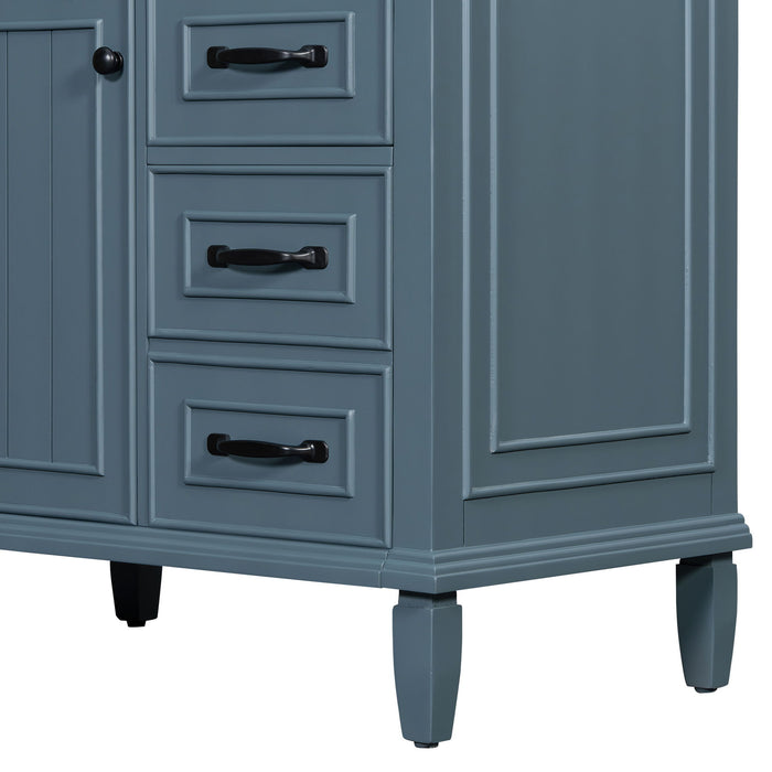 Bathroom Vanity With Sink Top, Flip Drawers, Adjustable Shelf