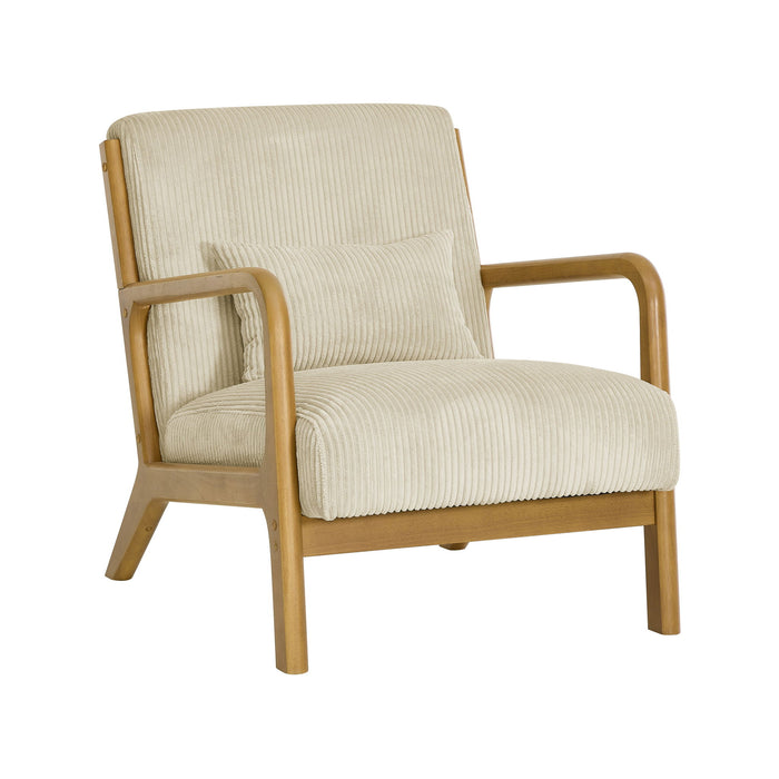 Upholstered Armchair With Back Support Pillow