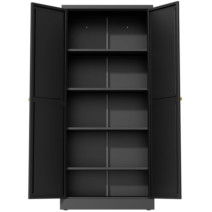 Kitchen Pantry Cabinet With 4 Adjustable Shelves, Heavy Duty Freestanding Organizer