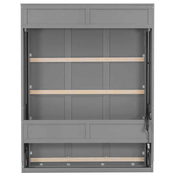 Murphy Bed With Desk, LED Lights And USB Charging Station