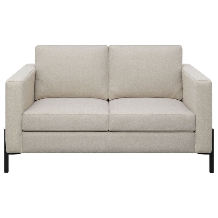 Tilly - 3 Piece Track Arm Sofa Set - Oatmeal