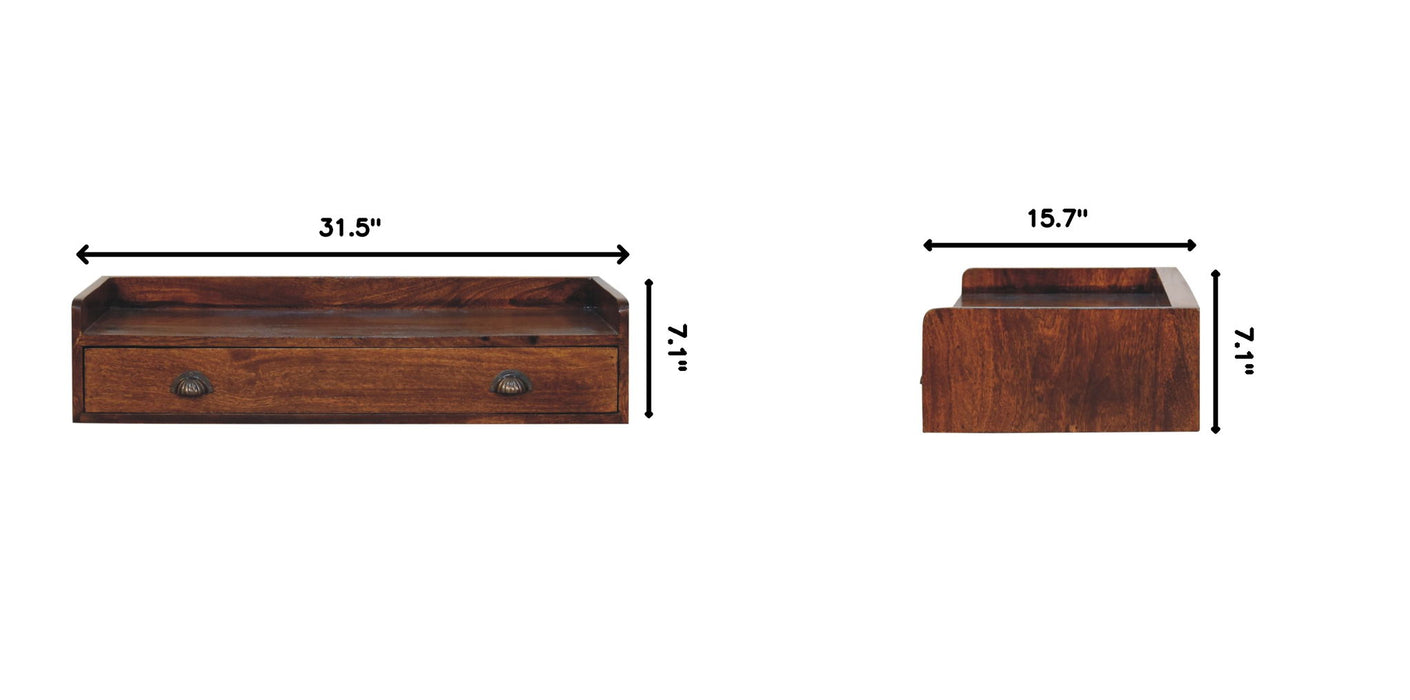 Belmont - Wall Mounted Console Shelf - Chestnut