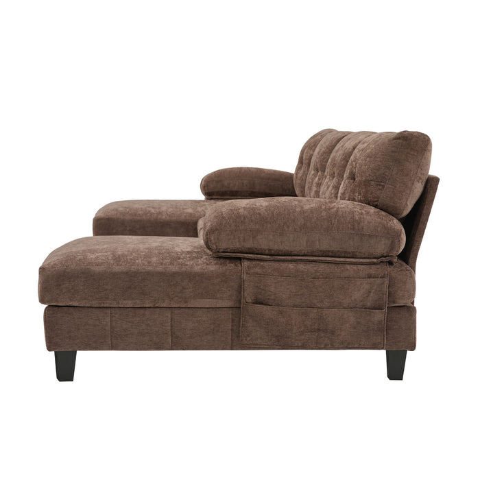 U-Shaped Sectional Sofa 103.5" Black Chenille Fabric Couch With Dual Chaise Lounges, Storage Pockets, Armrest Pillows