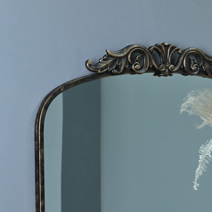 Handmade Arched Mirror, Ornate Baroque For Entryway - Antique Bronze