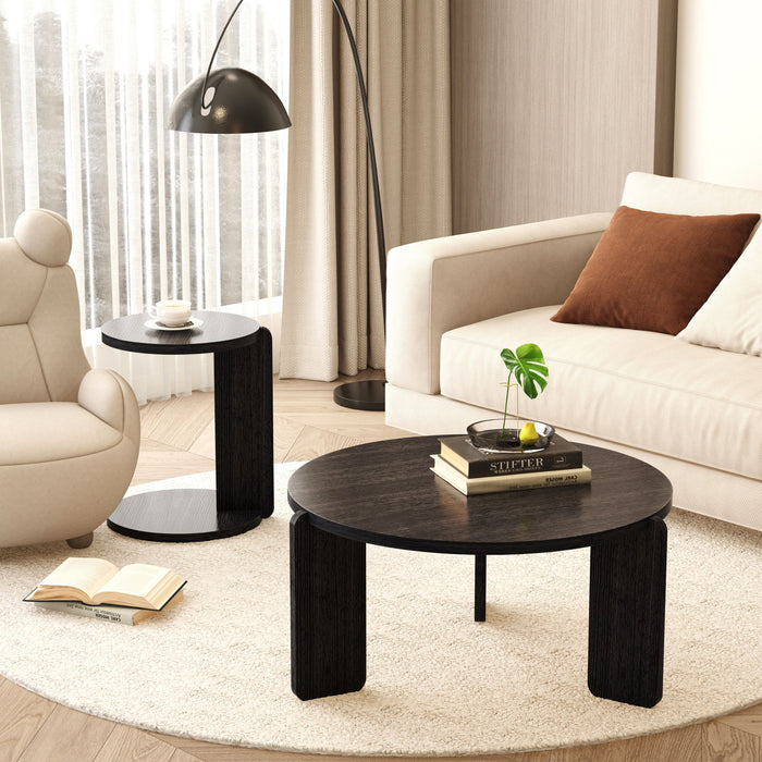 Round Coffee & End Table Set