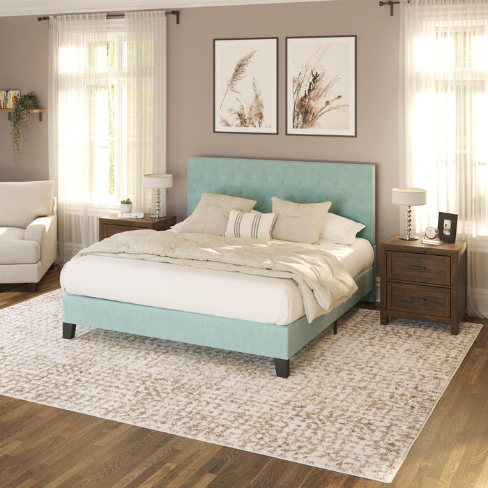 Amelia - Upholstered Queen Bed - Light Blue