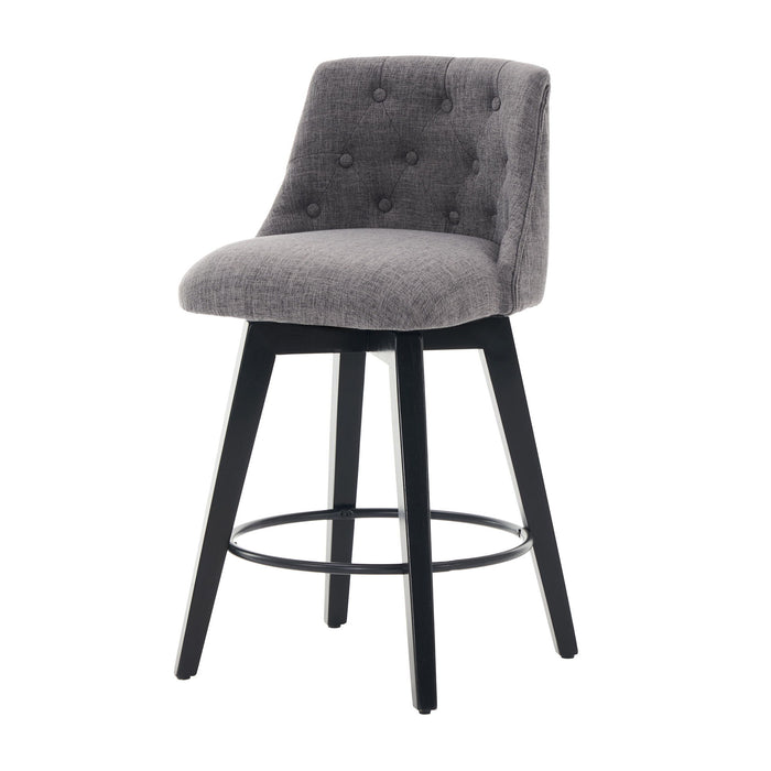 Swivel Bar Stools & Button Tufted Back (Set of 2)