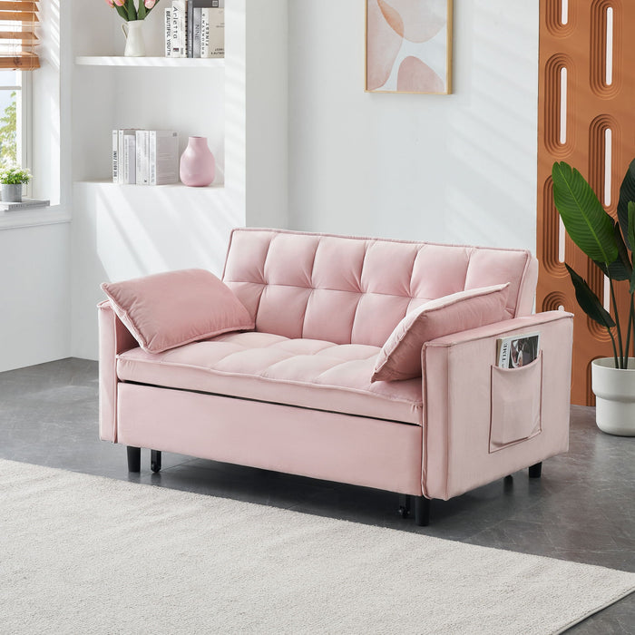 Sofa Bed With Pockets, 3 In 1 Convertible For Living Room