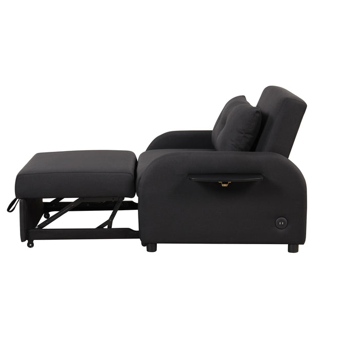 Versatile Pull Out Sofa Sleeper 3 In 1 With Wing Table & USB Charge, Compact Design