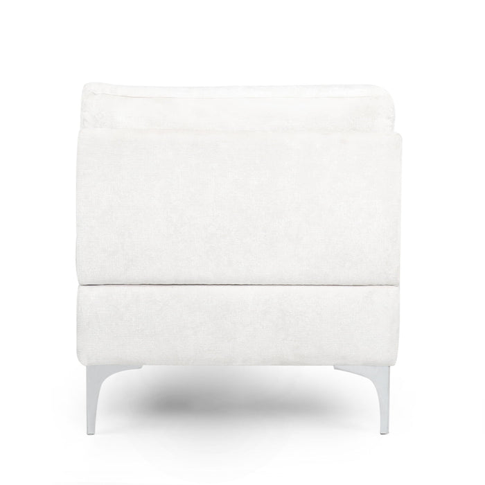 Fabric Upholstered Chaise Lounge With Iron Bracket Legs