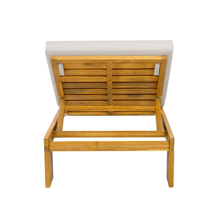 Outdoor Chaise Lounge With 5 Position Adjustable Backrest