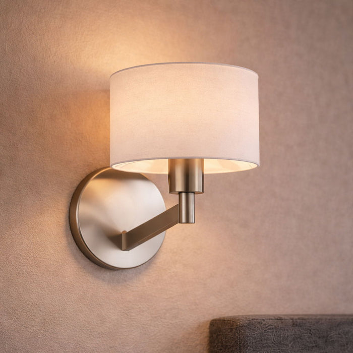Nebula - Base Wall Lamp With Rotary Switch Shade - Brushed Nickel / Silver / White