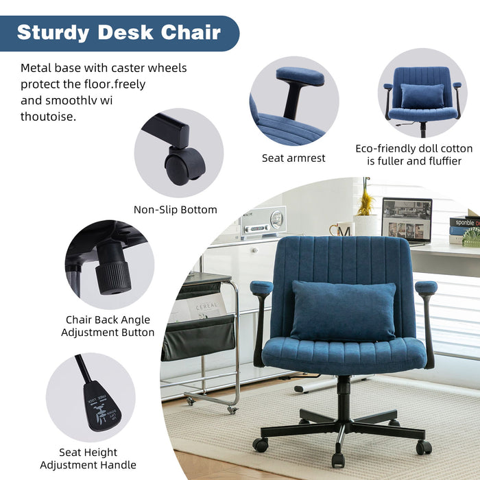 Criss Cross Armrest Office Chair With Wheels