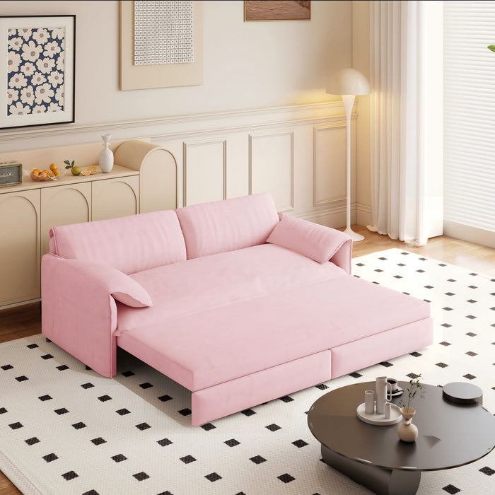 Queen Pull Out Sofa Bed With Side Storage