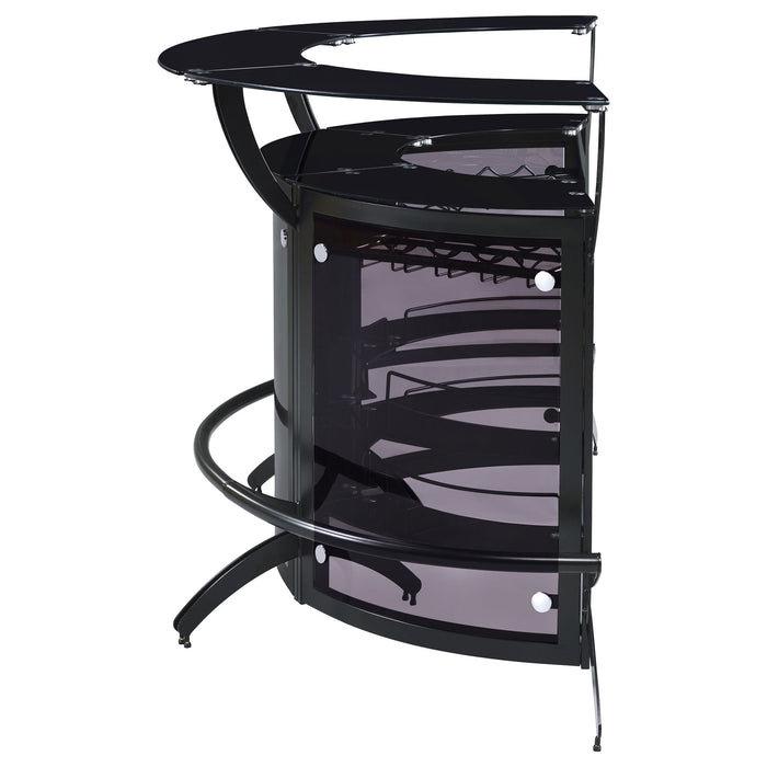 Elaina - 3 Piece Curved Freestanding Home Bar - Black
