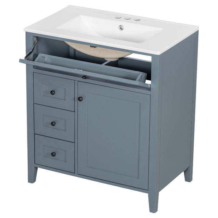 Bathroom Vanity With Sink, 3 Drawers And Adjustable Shelf, Freestanding Storage Unit