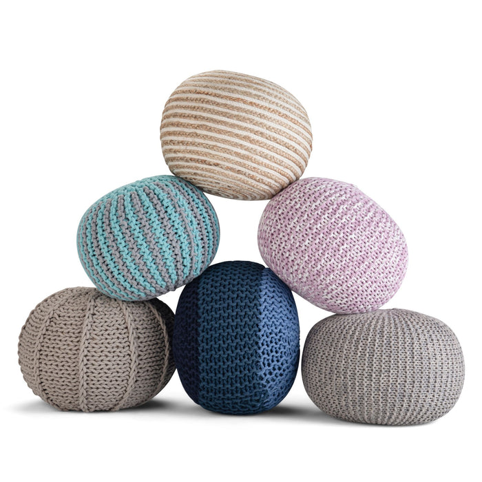 Yolanda - Round Pouf - Natural