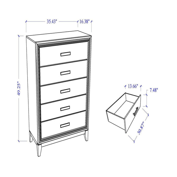 Almera - Glitter Chest - White