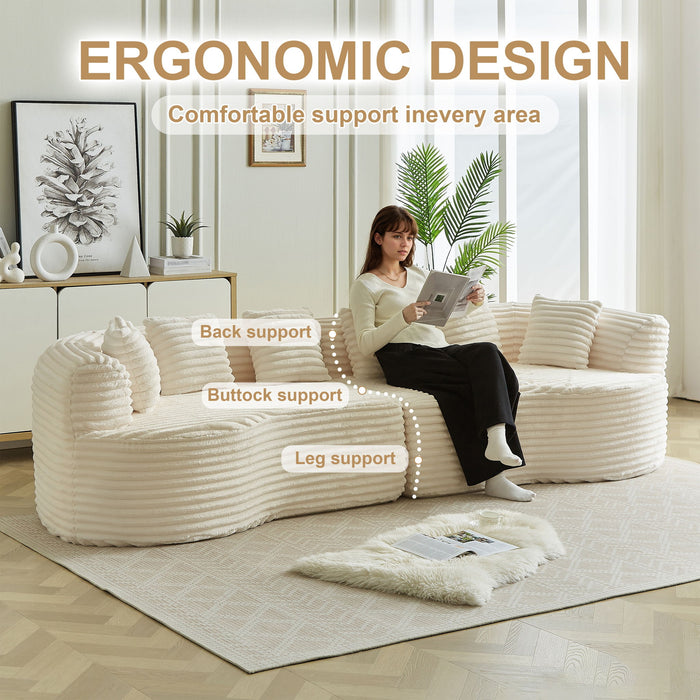Sectional Sofa, Oversized 4 Seater With Deep Seat Design