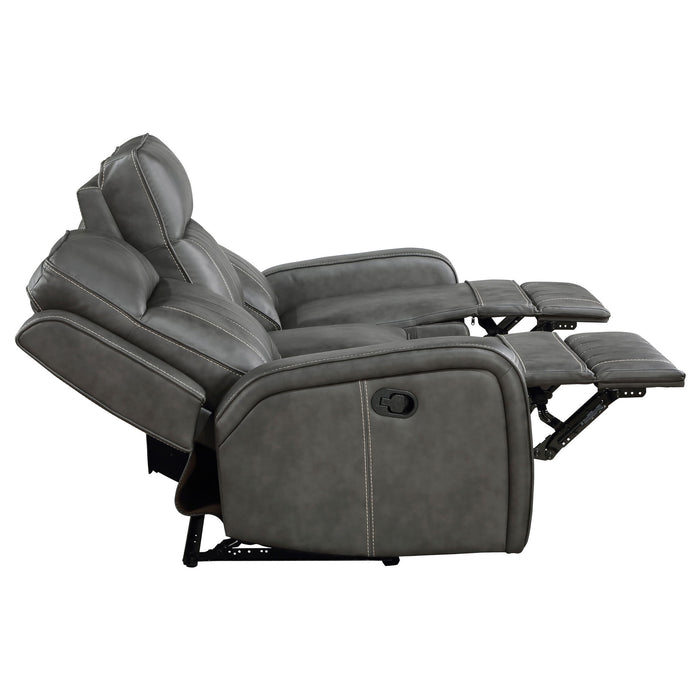 Forrest - Motion Reclining Sofa Comfort With Elegant Tufting And Wide Track Arms - Gray