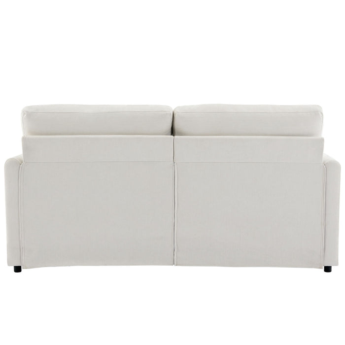 Cozy Upholstered Plush Cushion Loveseat Sofa For Living Room