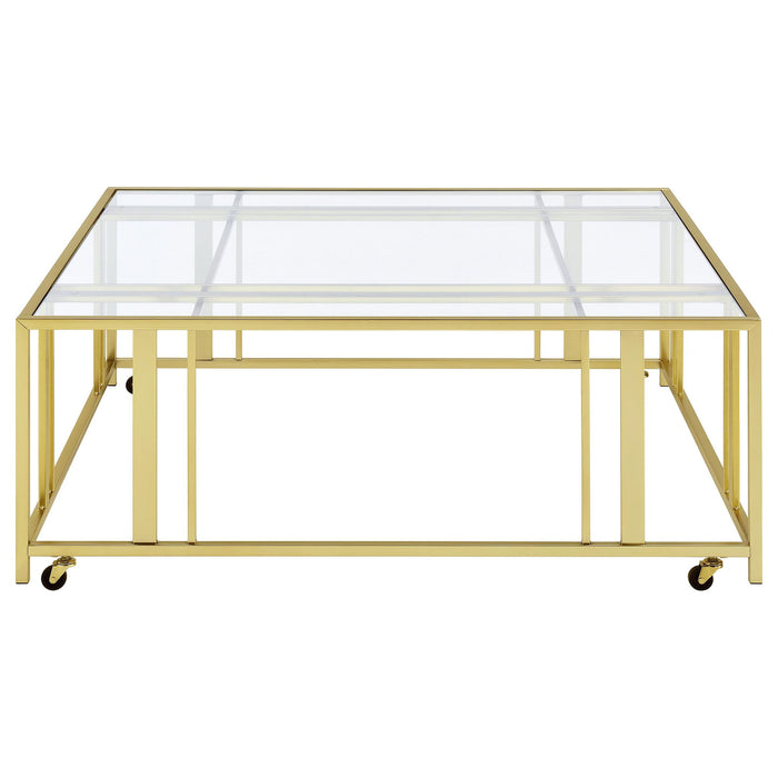 Square Coffee Table - Brushed Brass