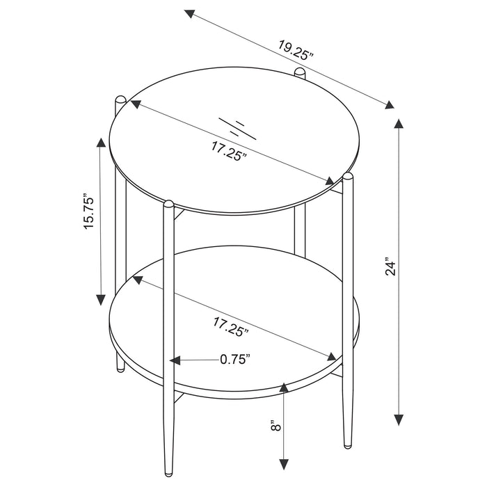Jackel - 2 Piece Round Coffee And End Table Set - Gold
